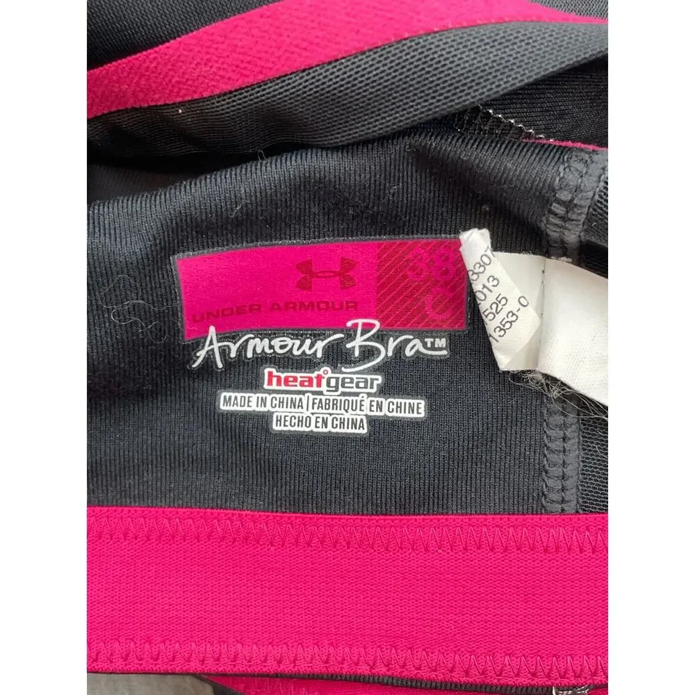 Under Armour Sports Bra Womens 38C Heatgear Shoulder Straps Compression - Picture 7 of 8